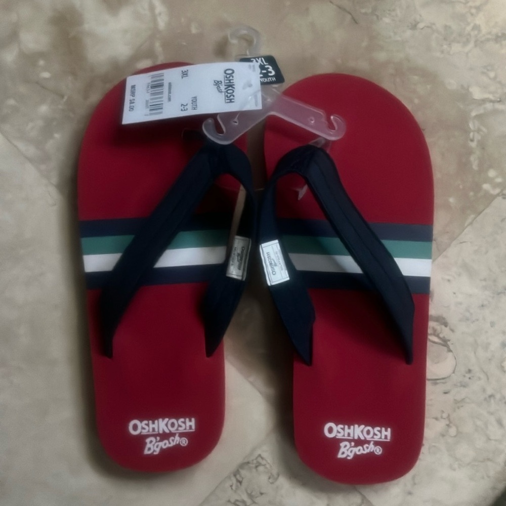 NWT! Osh Kosh kids flip flops - size 2-3